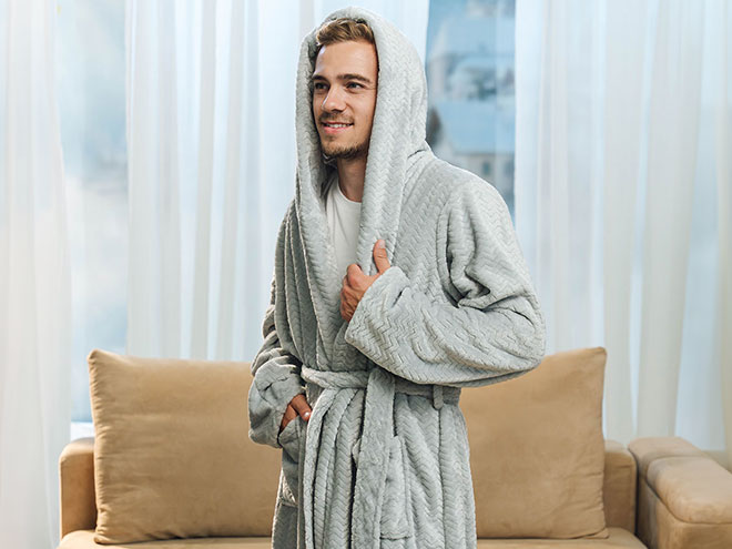 Домашний халат Dormeo Warm Hug, серый цвет